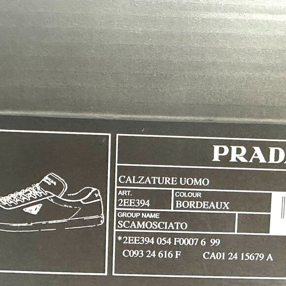 PRADA Mens Lane Triangle Logo T Toe Suede Lace Up Low Top Sneakers Shoes
